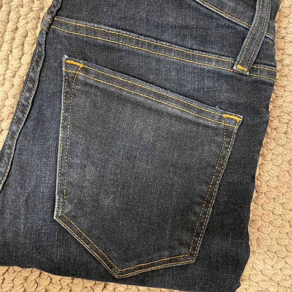 J. Crew High Rise Button Fly Dark Wash Skinny Jean 24"